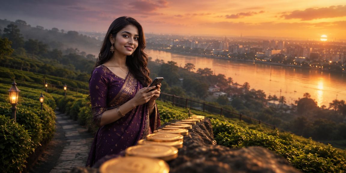 বগুড়ার চা বাগানে শান্তিপূর্ণ পরিবেশে মোবাইলে esp8266 উপভোগ করছেন একজন ব্যবহারকারী